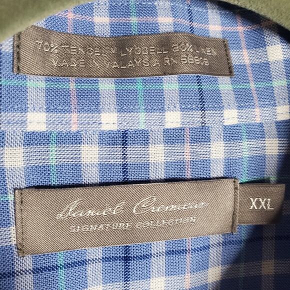 Daniel Cremieux Signature Collection Blue plaid shirt Size XXL NWT - Picture 3 of 9